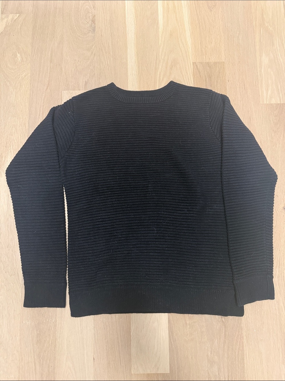 Outerknown Men's Black Knit Crewneck Sweater size Medium Cotton and Alpaca